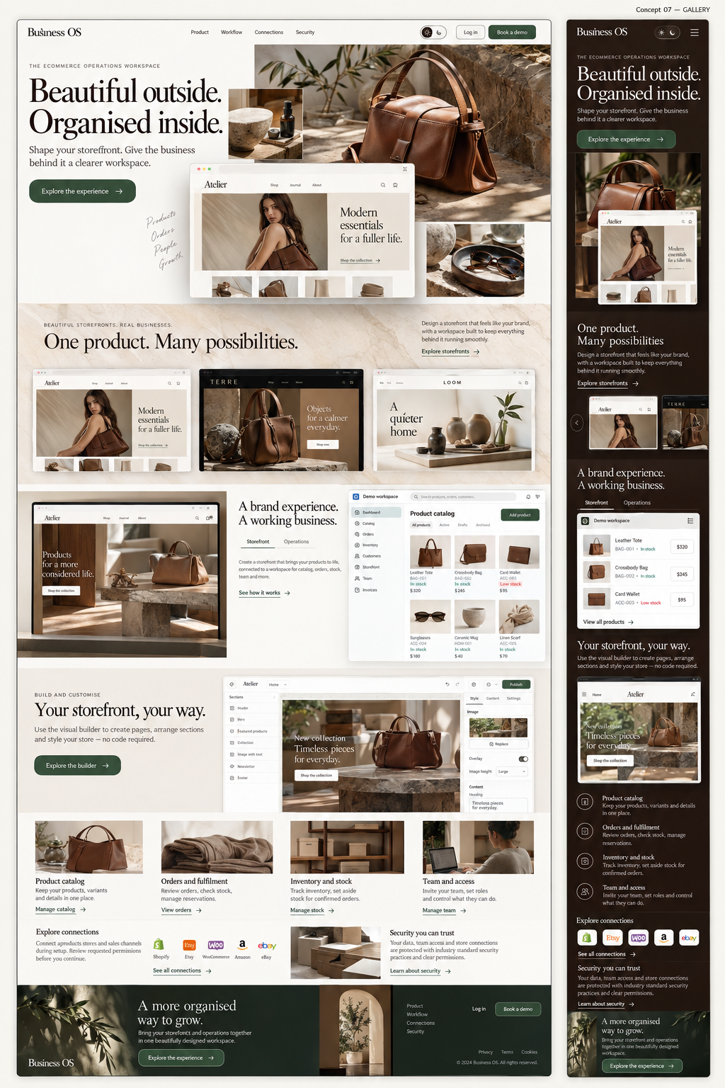 Gallery approved reference showing desktop and mobile layouts