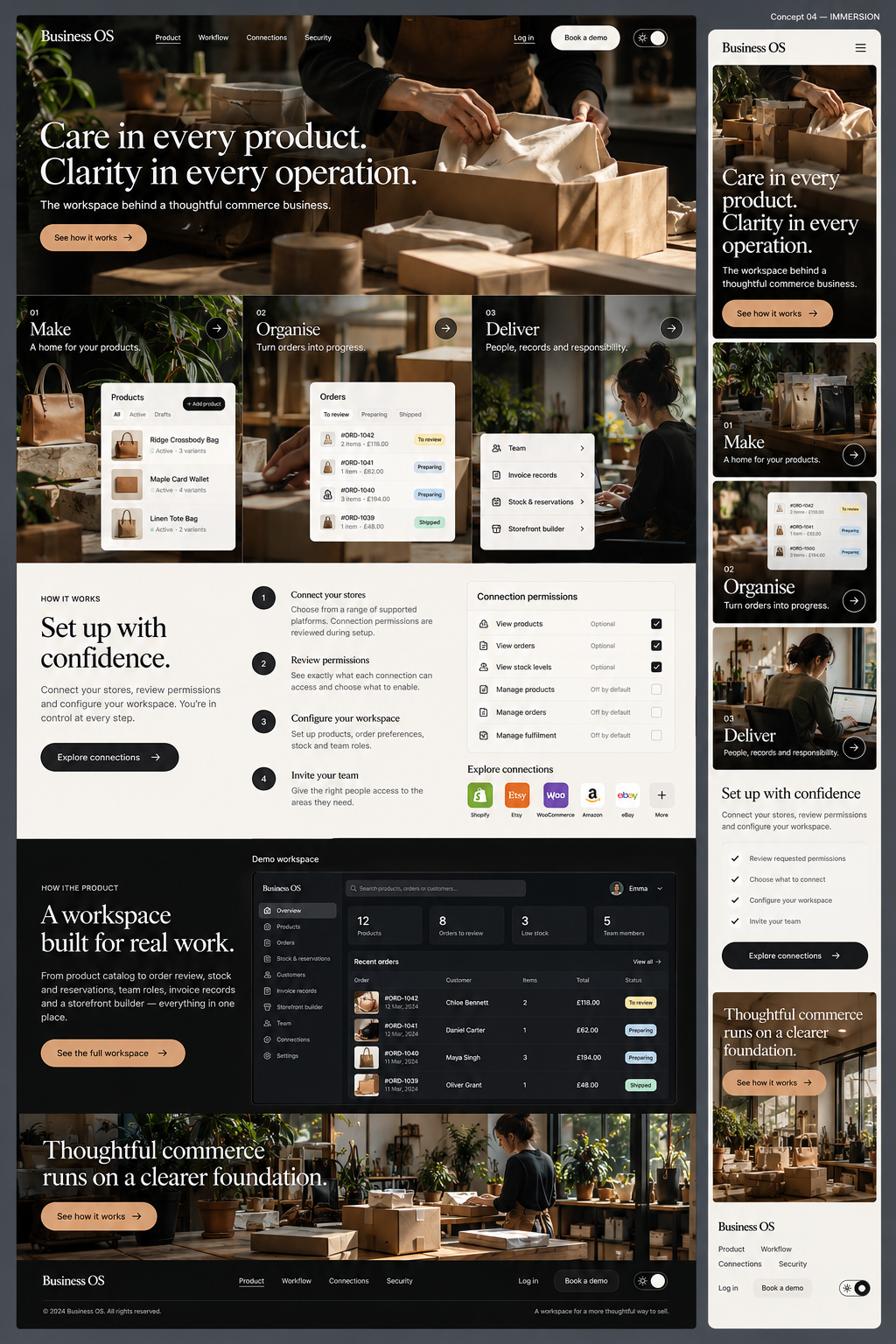 Immersion approved reference showing desktop and mobile layouts