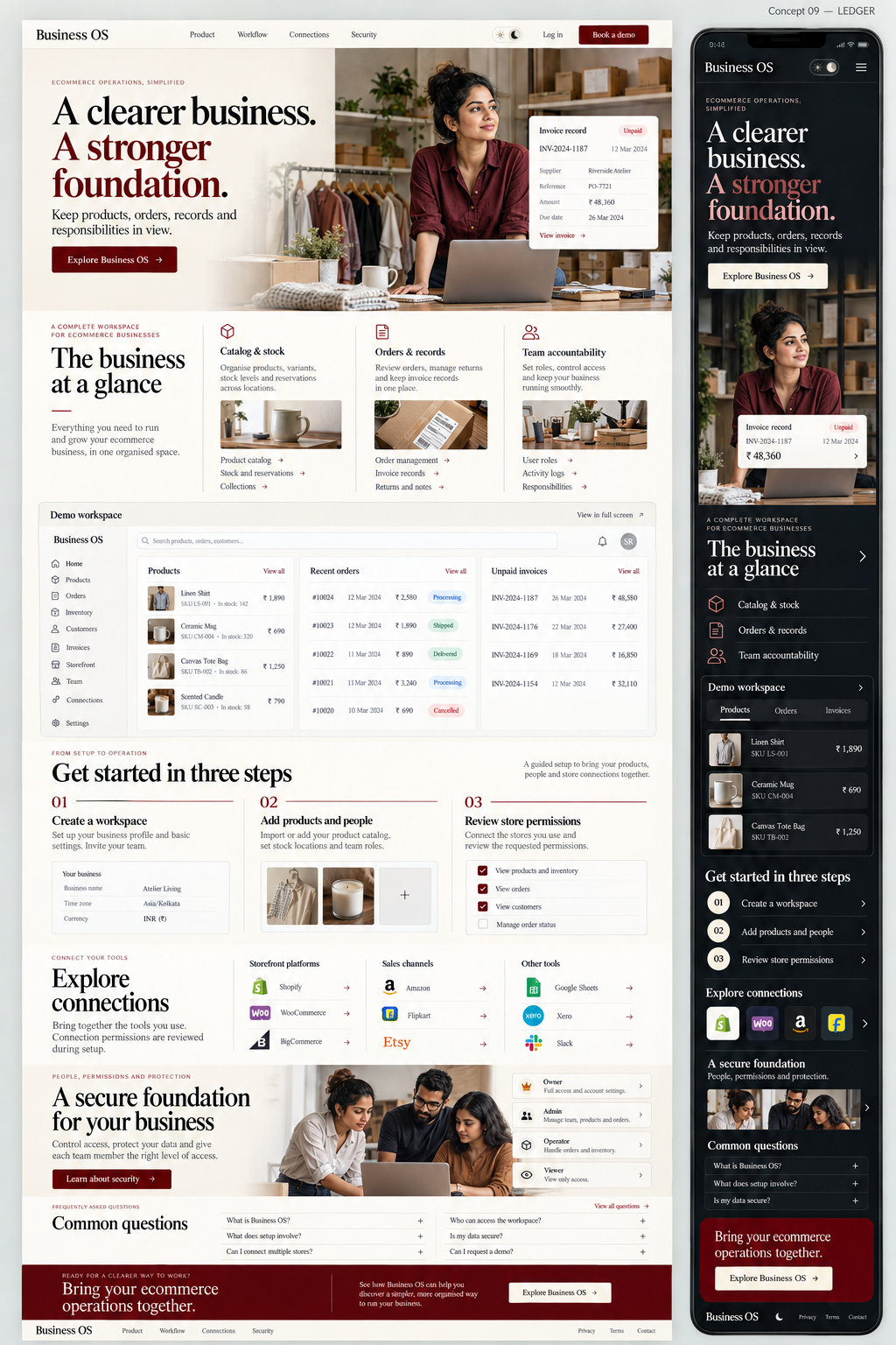 Ledger approved reference showing desktop and mobile layouts